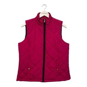 Lauren Ralph Lauren Pink Quilted Full Zip Vest | Size Large